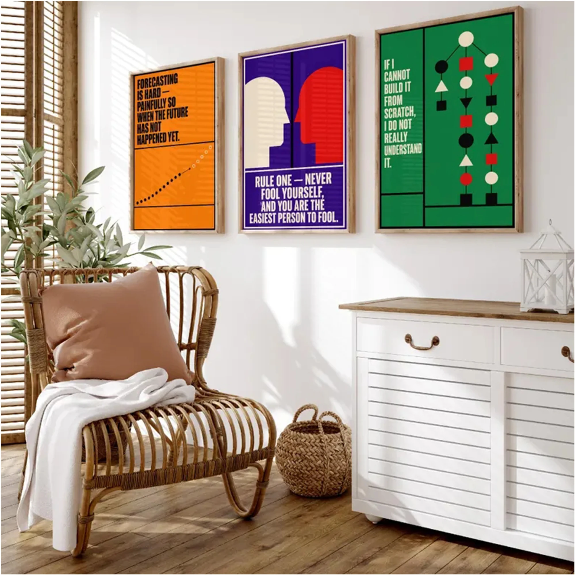 3pcs Modern Abstract Bauhaus Words Shapes Wall Art Print Canvas Painting Poster Picture For Living Room,Bedroom Home Decor