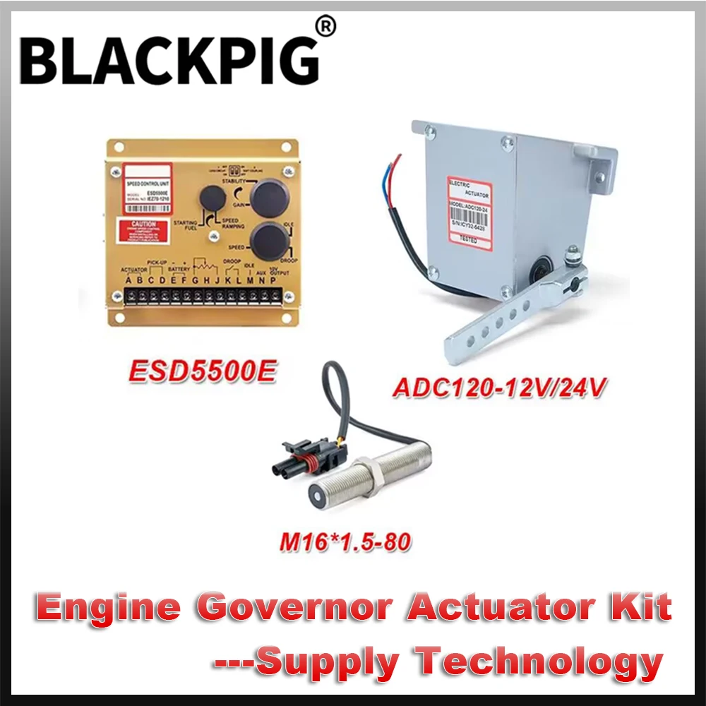 New 3 items Diesel Generator Engine Governor Kits ADC120 Actuator ESD5500E Speed Controller M16*1.5 PickUp Magnetic Speed Sensor