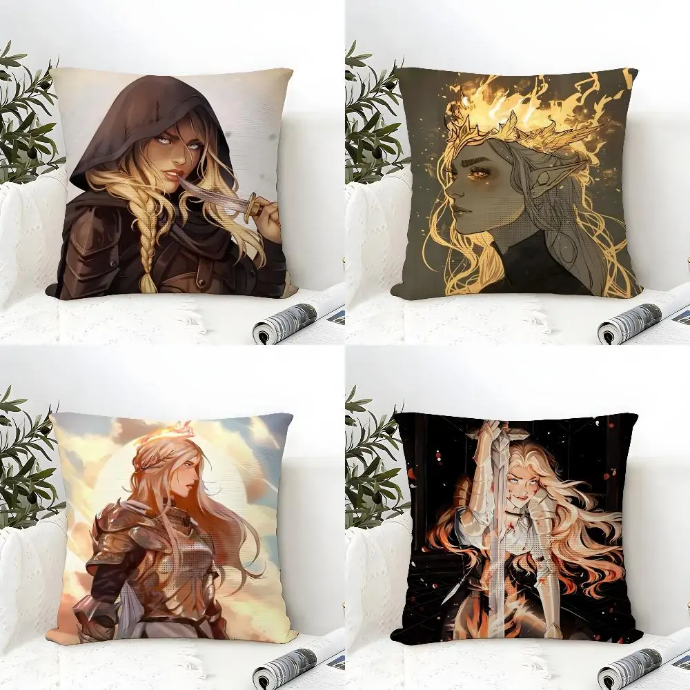 Novel T-throne Of Glass Cushion Cover Organic Linen Square Pillow Case Durable Non-Allergenic And Kind To Skin