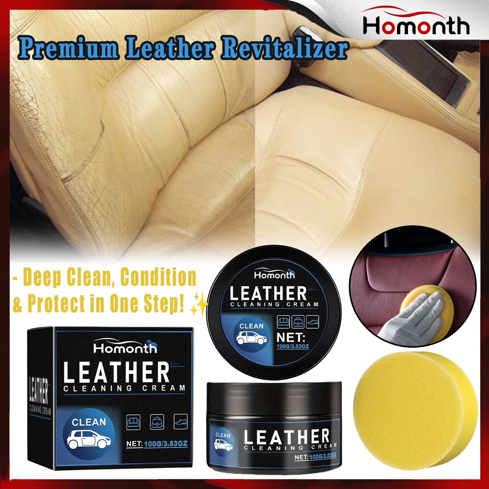 Car Leather Seat Maintenance Care Oil Multifunctional Cream Interior Polishing Stain Removal Refurbished Leather Sofa Cleaning