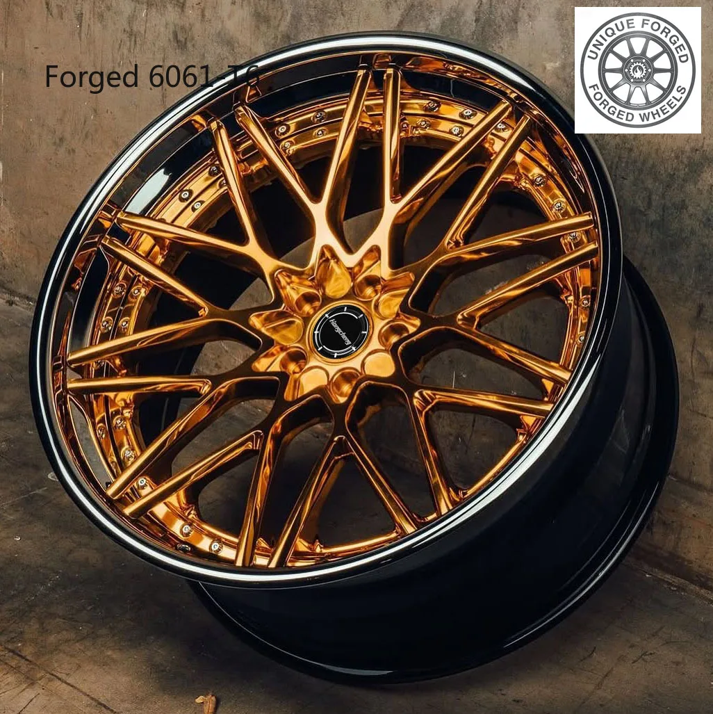 New model of 26 Forged Chrome Finish Polished Lip 2piece Wheels Custom Luxury Rims for  C8 16-26 Inch Car Wheels