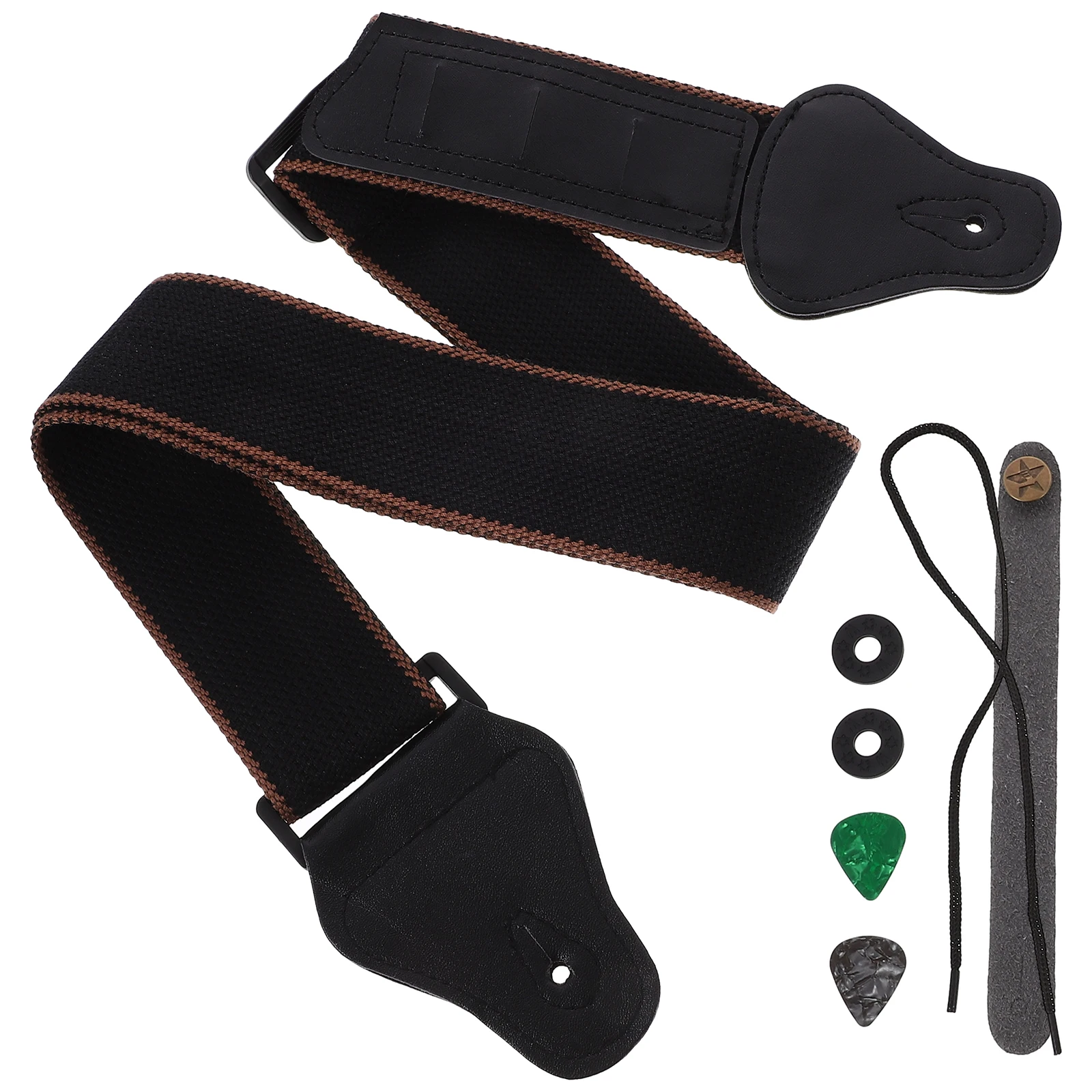 

Guitar Strap Set Belts Electric Acoustic Shoulder Pad Straps Adjustable Simple Patterned for Guitars