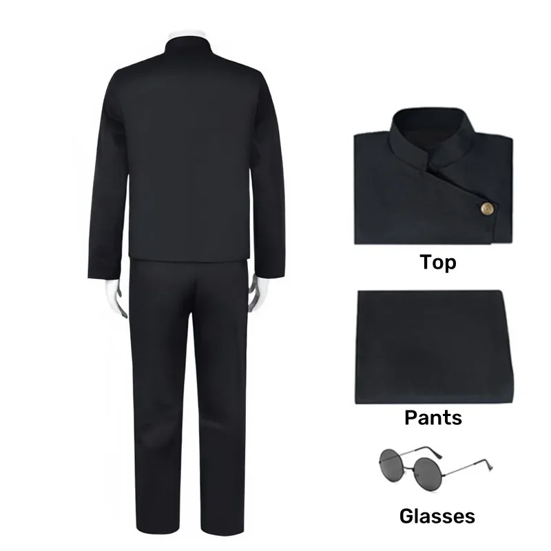 HN8 Jujutsu Kaisen المدرسة الثانوية جوجو ساتورو تأثيري حلي موحدة للرجال النساء قميص السراويل شعر مستعار هالوين موحدة مجموعات كاملة 8...Gf