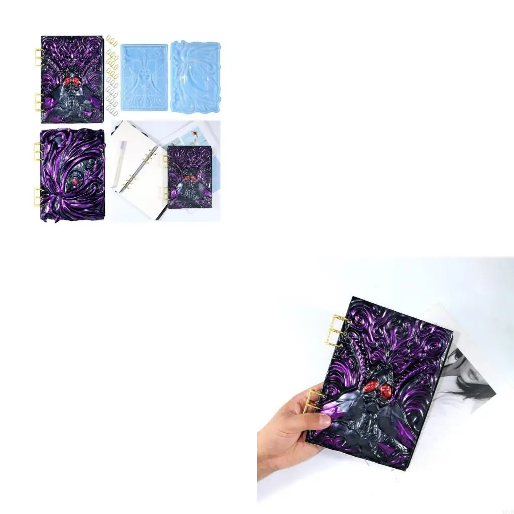 Notebook Silicone Mold DIY Resin Book Mold Crystal Epoxy Casting Molds Diary Notepad Handcraft Molds with Binder Rings