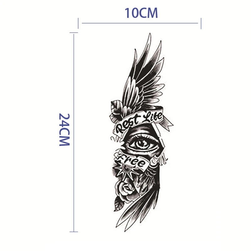 Long Lasting Temporary Tattoo Stickers Men Arm Sleeve Body Painting Juice Ink Fake Tattoo For Male Adult Semi Permanent Tattoos