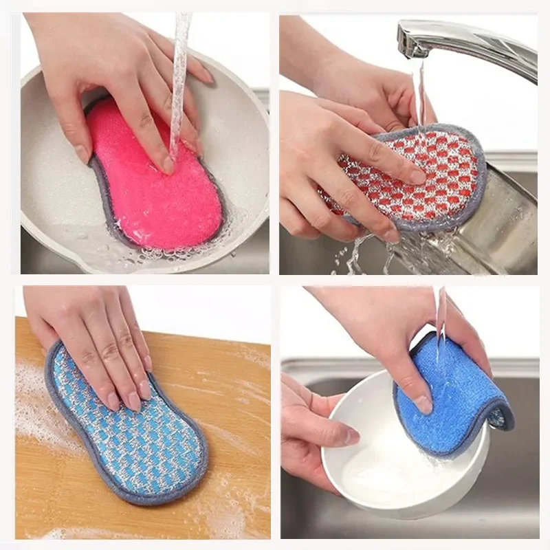 Double Sided Sponge Scrubber Sponges for Dishwashing Kitchen Cleaning Sponge Kitchen Cleaning Tools Kitchen Sponge Hogar Cocina