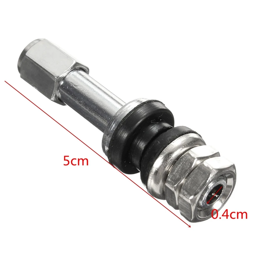 Metal 4PCS Bikes Aluminum Alloy Tubeless High Pressure Tire Valve Stems TR48E Valves Dust Caps Bolt-in