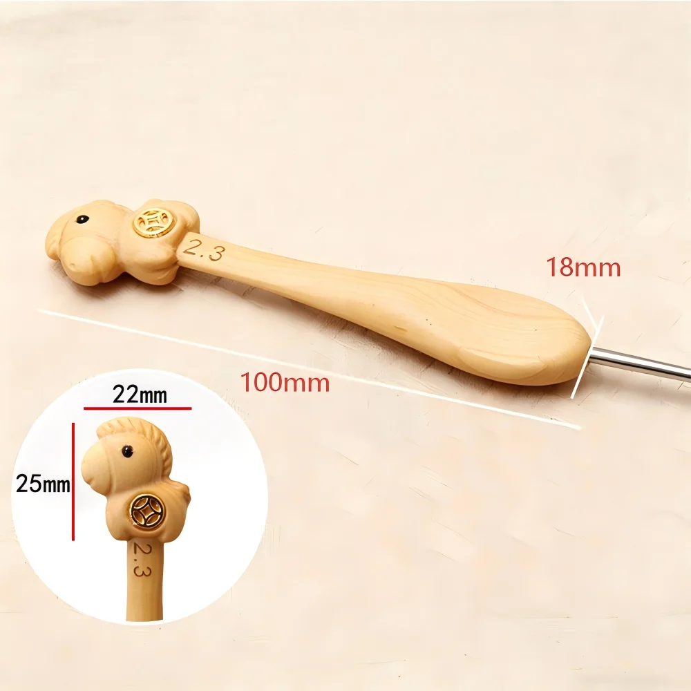Lucky Horse Wooden Crochet Hoo - Wooden Crochet Hooks Ergonomic Handle ulasan dan harga