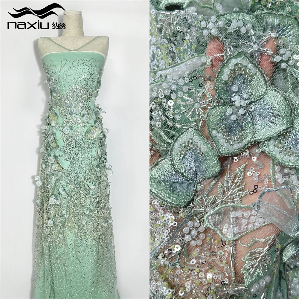 

Мадисон, африканская кружевная ткань с блестками и бисером, высокое качество, французская тюль, кружевная ткань, 2025 г., вышивка, нигерийская кружевная ткань для платья