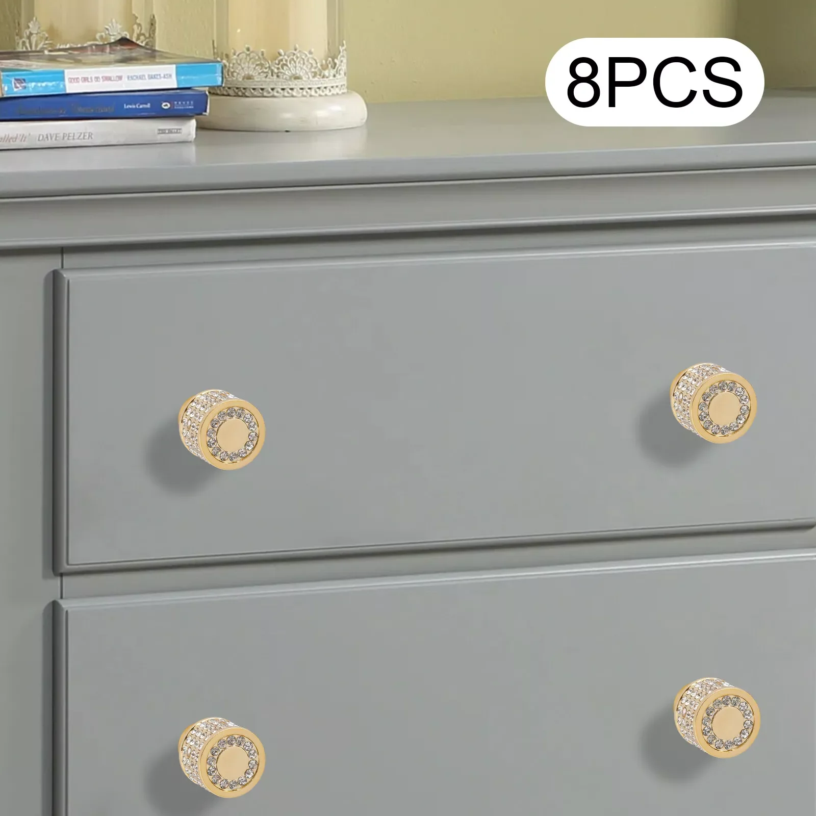 

Crystal Brass Door Knobs Clear Diamond Cupboard Drawers Furniture Handle Cabinet Kitchen Cabinet Handles