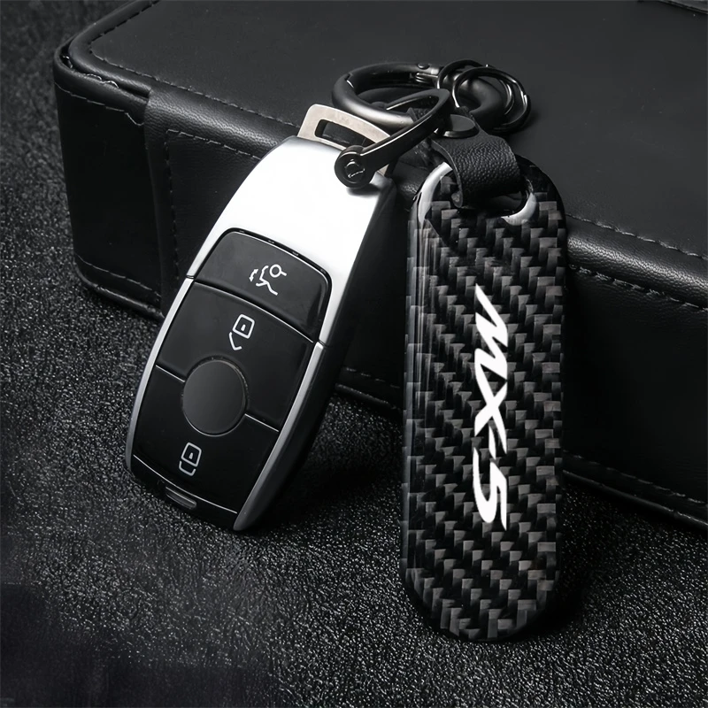 1PCS Carbon Fiber Car Keychain Key Chain Cool Pendant Keyring For Mazda 2 3 5 6 CX3 CX5 CX7 CX9 MX5 NB NC ND 199 Car Accessories