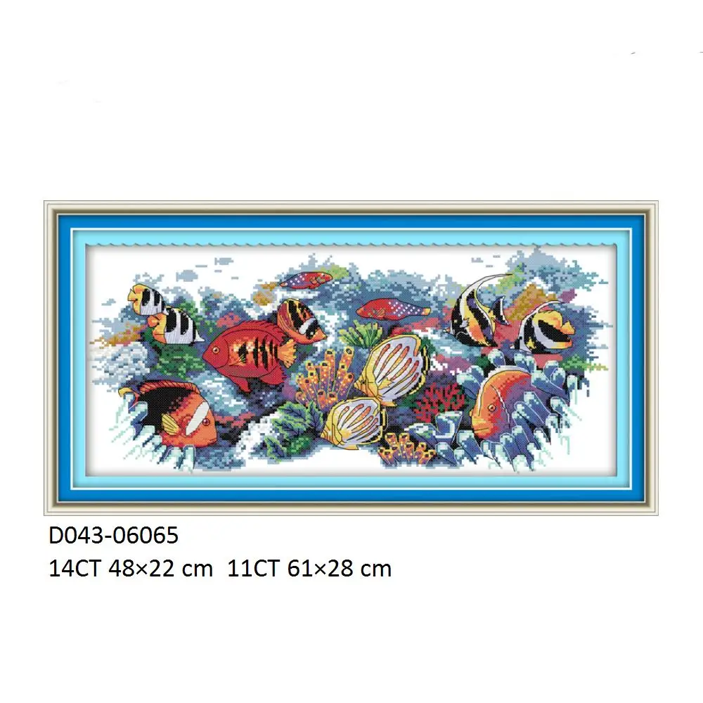 Joy Sunday Tropical Fish cross stitch, Beautiful Fish Home Decoration, D043(2),D592(3),DA655(7),D914(4),DA483, DA610(6)