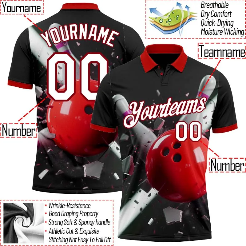 Summer Shirts Women For Men Personalized Bowling Polo Shirt 3D Print Golf Shirts Custom Your Name, Number, Team Name