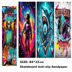 Blauwe Haai Met Tanden Patroon Elektrische Scooter Antislip Sticker Schuurpapier Skateboard Grip Tape Vel 84*23Cm