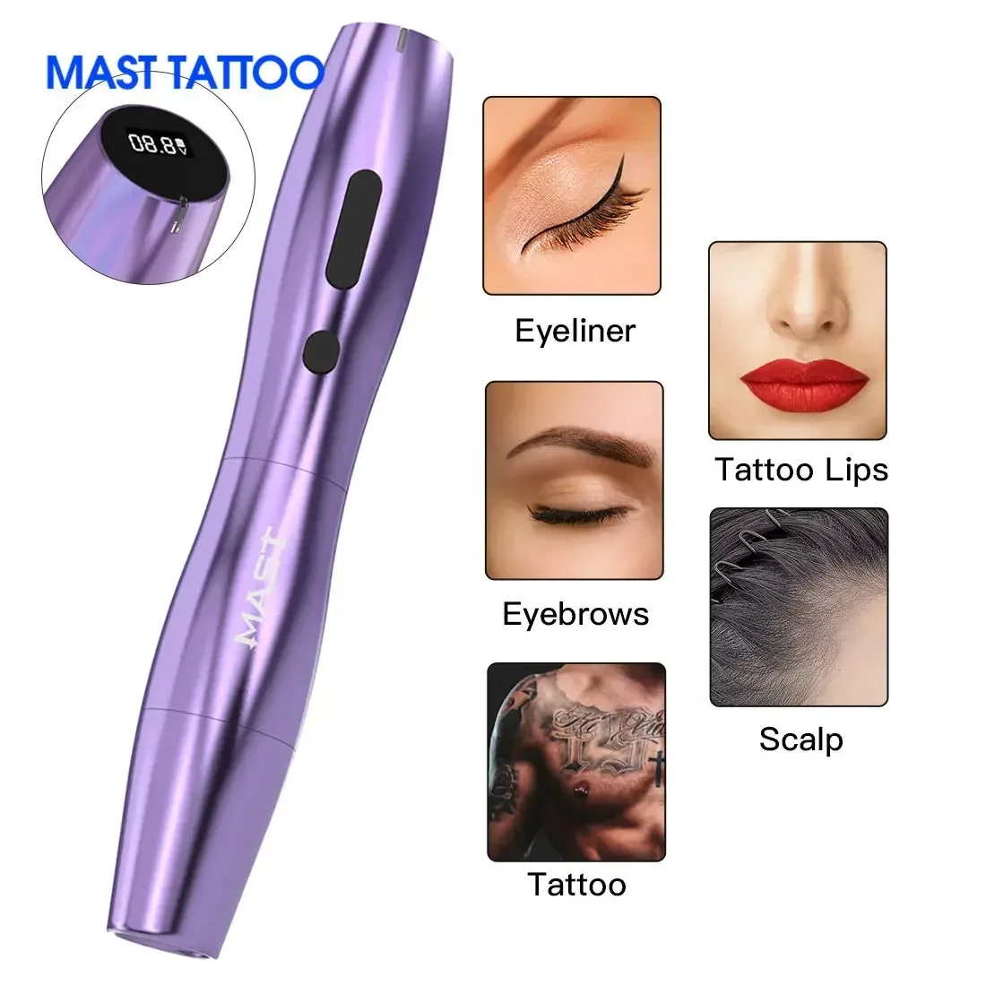 New Design Mast P20 SMP Rotary Tattoo Machine 2.5mm Stroke Tattoo Wireless Machine For Permanent Makeup Machines Pen