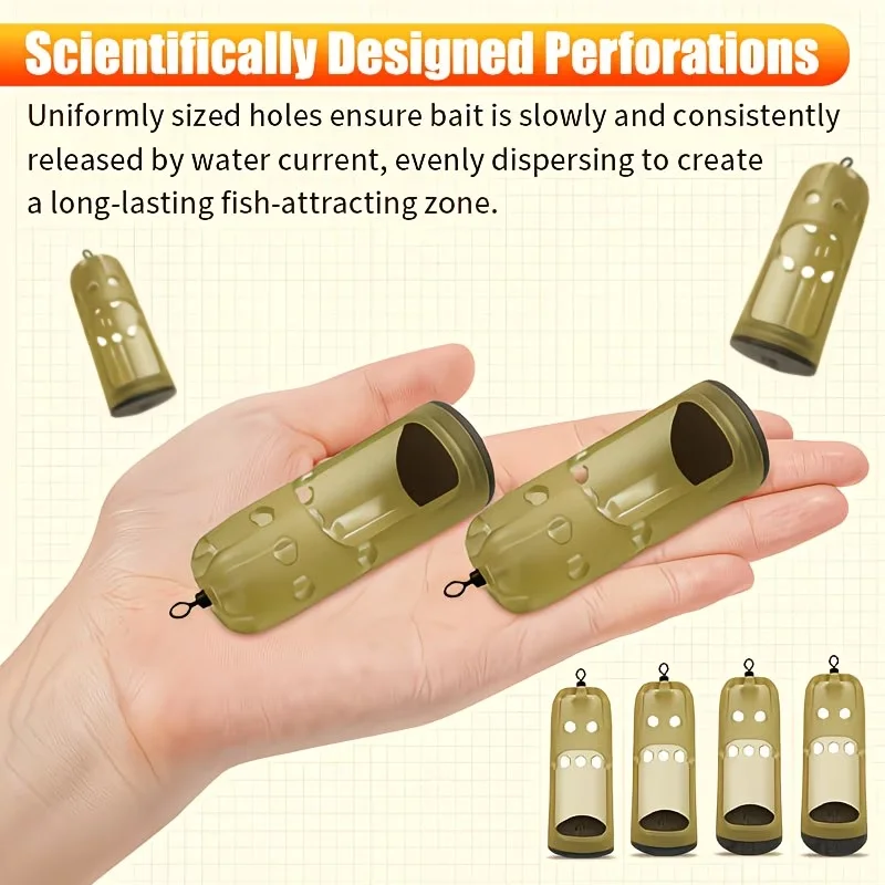 2pcs Method Feeder Carp Fishing Bait Cage 30-60g, Window Style Feeder with Holes, Inline Bait Holder for Carp Coarse Fishing Tac view 4