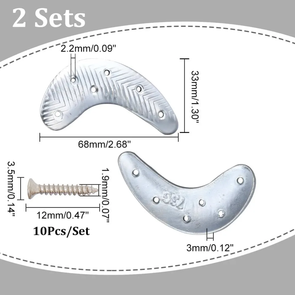 Metal Heel Placas e Unhas Torneiras Repair Kit, solda Guard Pads, único kit de reparação, 3 pares