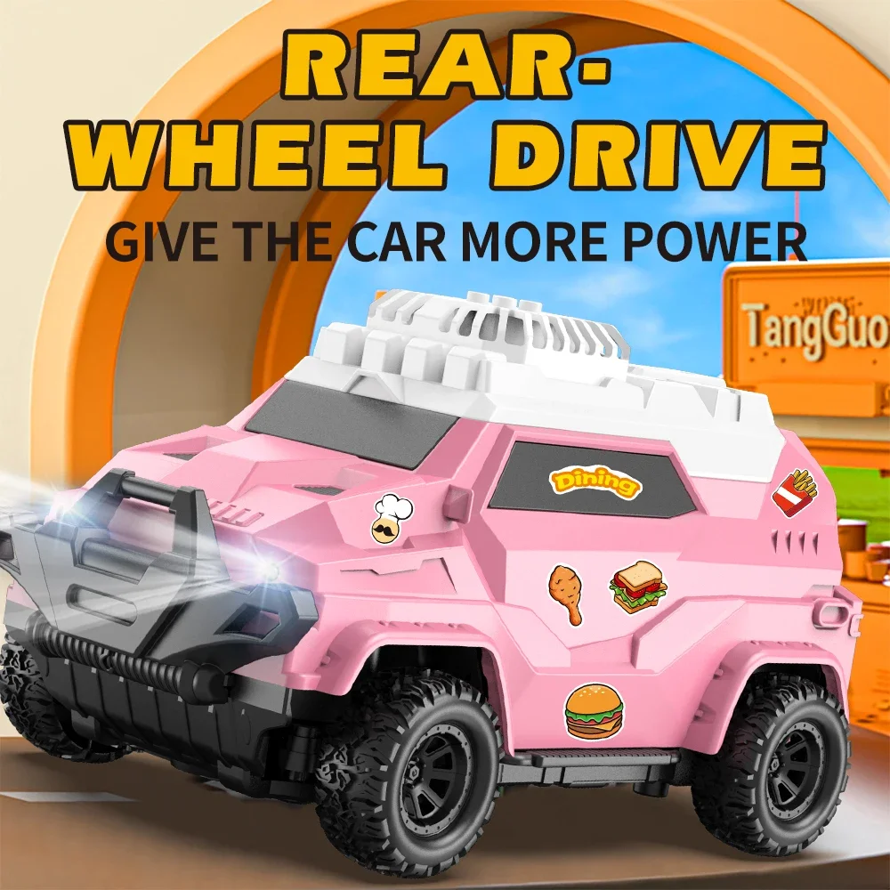 2. 4G DIY Sticker Fan Car, Remote Control, Table Mounted Fan Function, Long Remote Control Distance, 30 Minutes Battery Life