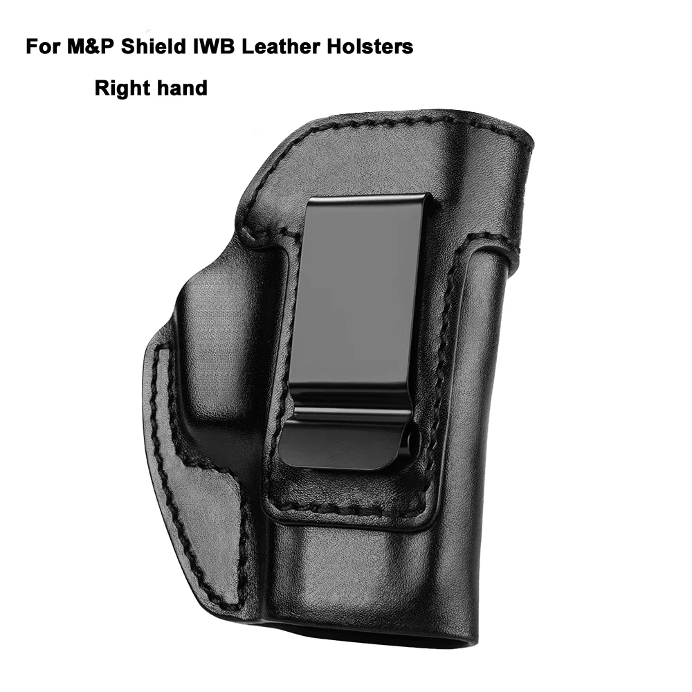 

For M&P Shield IWB Leather Gun Holsters Concealed Carry Pistol Bags Brown/Black Stitch with Belt Clip, Gunflower