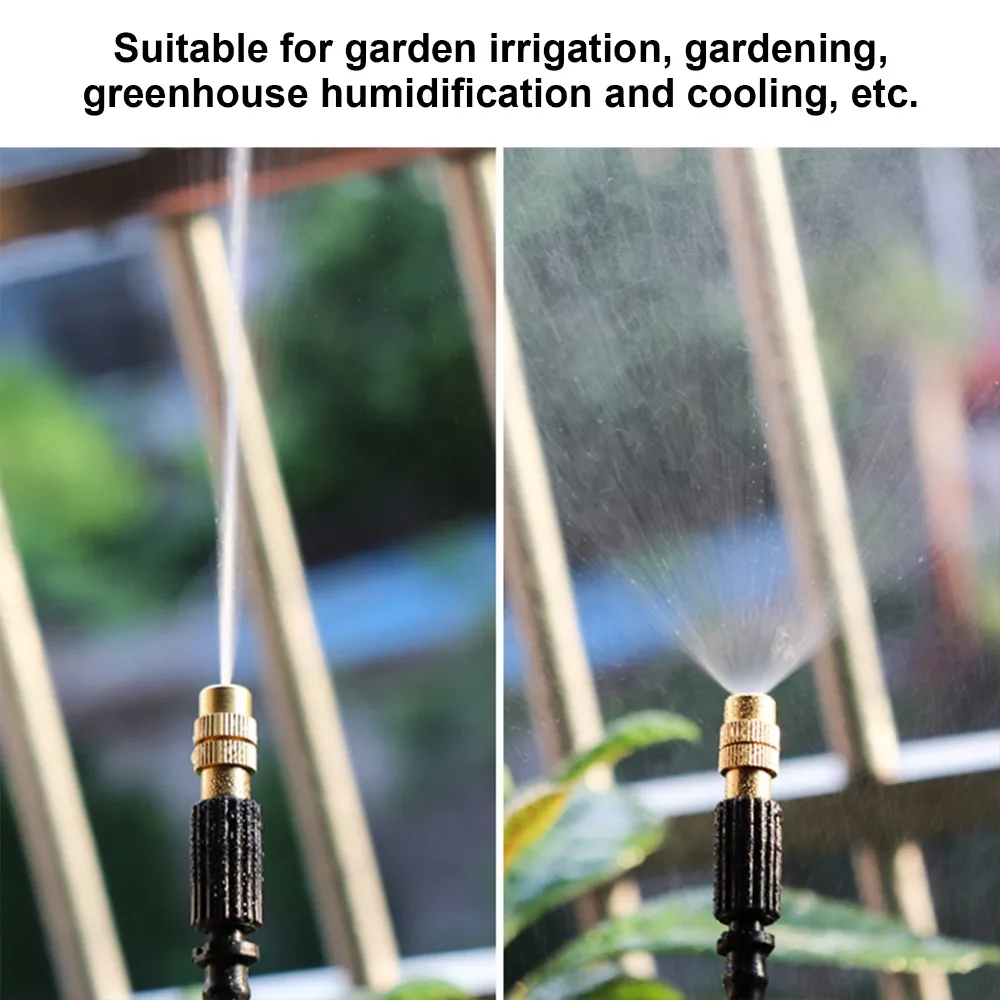 40pcs Removable Atomizing Nozzle Easy Installation Brass Drip Irrigation Nozzle Adjustable 3 Way Gardening Nozzle