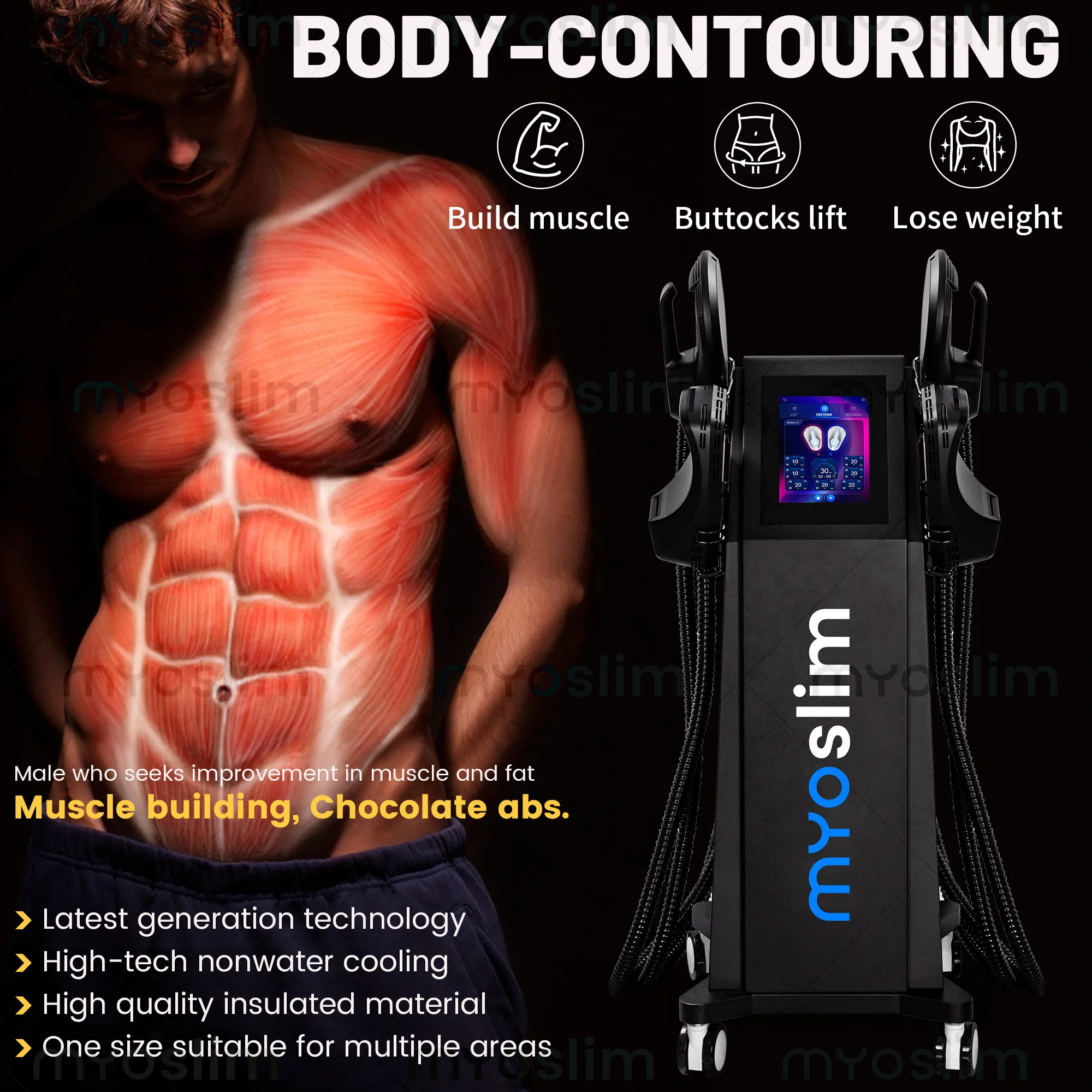 MYOslim 6500W Professional EMS Body Sculpt Machine for Beauty Salon Spa Fat Reduction Muscle Building Waist Hip Lift Equipment
