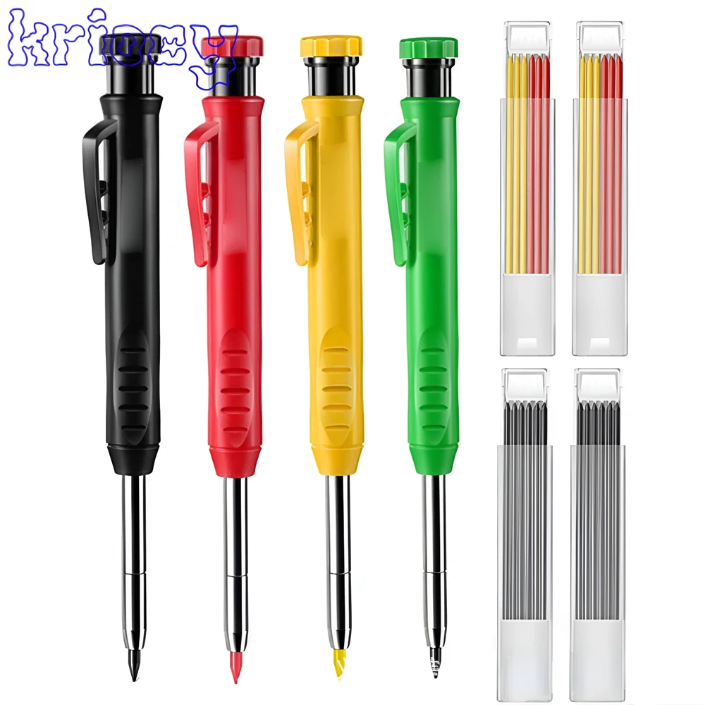

2.8mm Solid Carpenter Pencil Aluminum Rod Pencil Built-in Sharpener Marking Tool Woodworking Deep Hole Mechanical Pencils