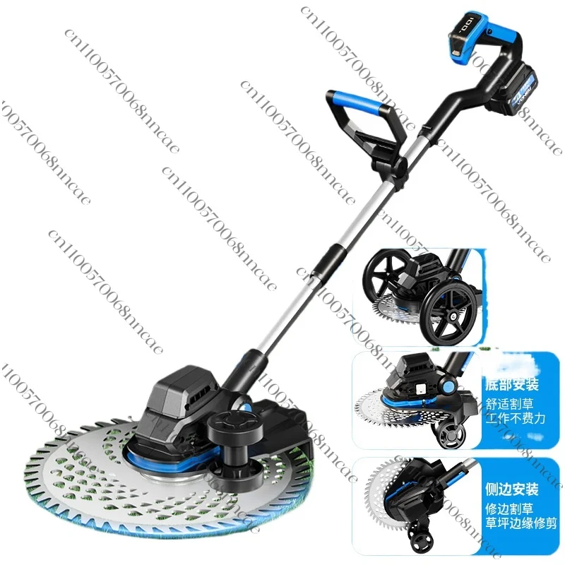 Cordless Electric Grass Trimmer & Brush Cutter, Long Runtime Handheld Weeder for Lawn Mowing & Crop Harvesting