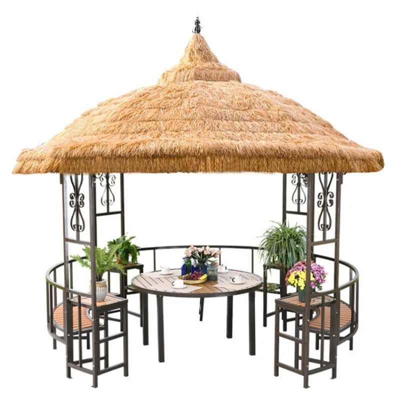 

Gazebo outdoor courtyard garden outdoor thatched house, simulated grass shed agritainment scenic tea