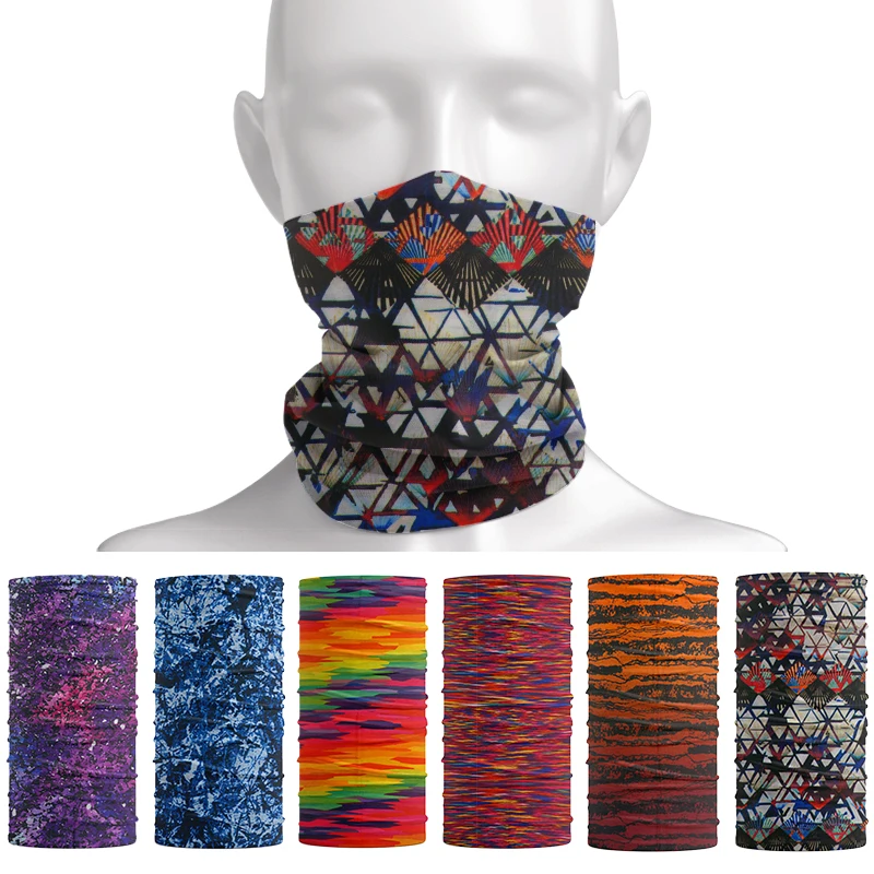 

6PCS 3D Printed Bandana Casual Headband Performance Cycling Scarf Dustproof Balaclava Women and Men's Hiking Neck Warmer Cover