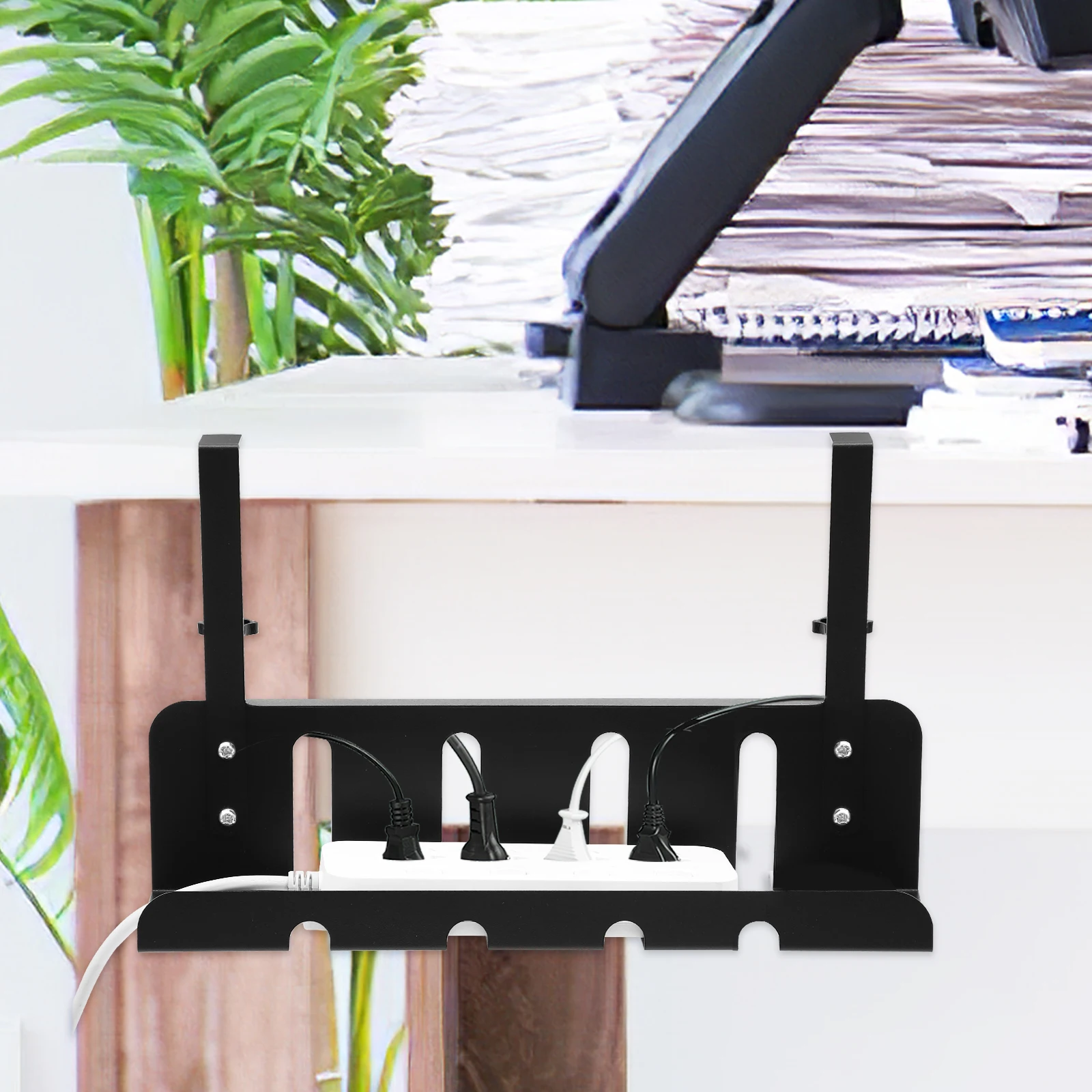 

Cable Management Tray Under Desk Wire ganizer Desk Cord Holder Iron Material No Drill Clamp On Shelf Hiders For Office Desks
