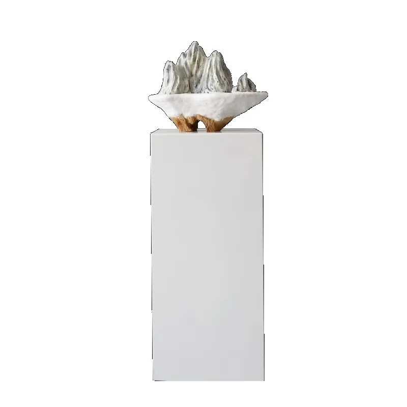 Creative wood carving mountain sculpture soft decoration, suitable for exhibition halls, living rooms, entrances, hotel lobbies