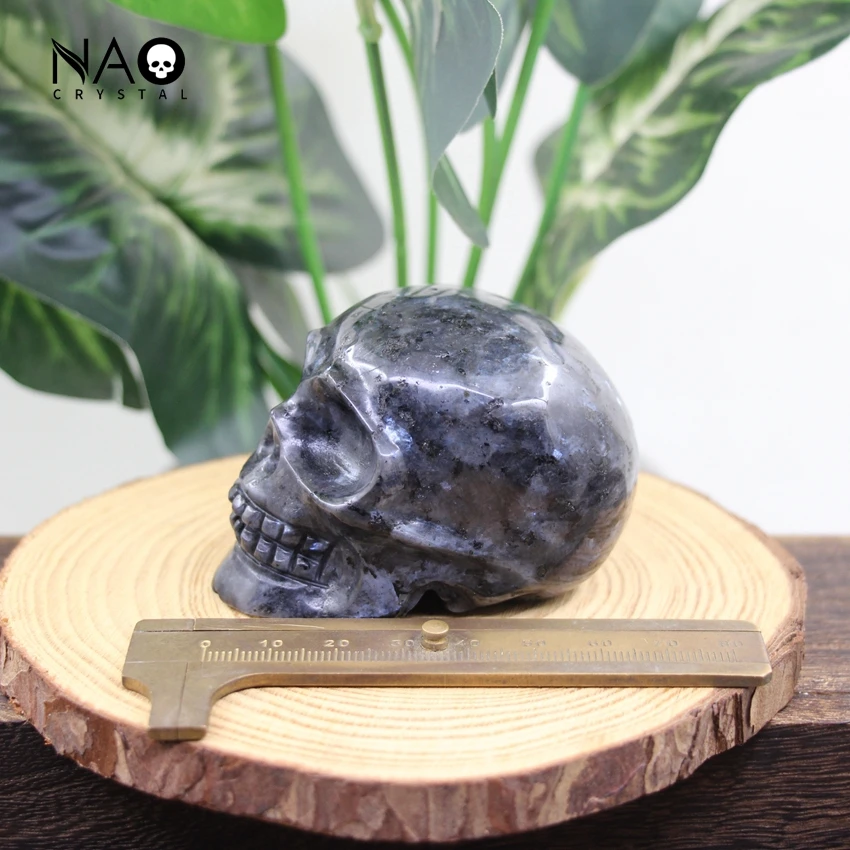 3 Inch Skull Statues Carved Gemstone Head Cranium Figurine Halloween Decoration,Healing Crystal Home/Office/Room Decor Gifts