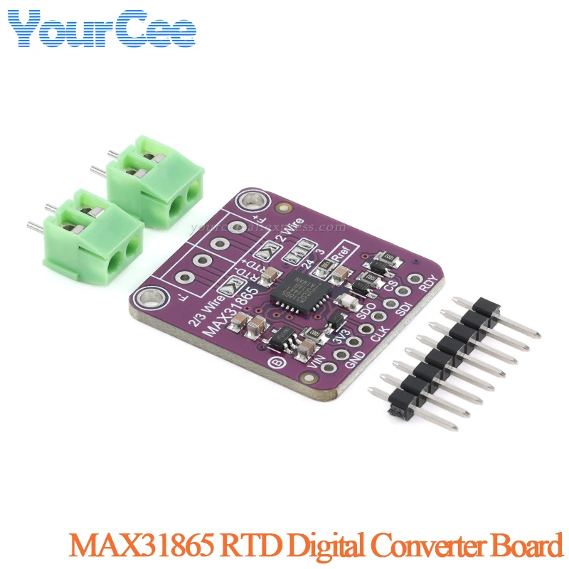 GY-MAX31865 RTD Digital Converter Board, PT100-PT1000 Electronic, MAX31865 Platinum Resistance, Temperature Detector Module