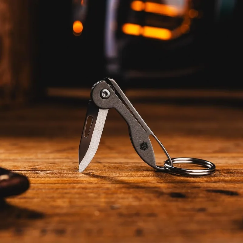 KeyUnity Mini Titanium Pocket Knife for Everyday Carry- Razor Sharp Folding Blade, EDC Tool for Camping, Hiking and Outdoor