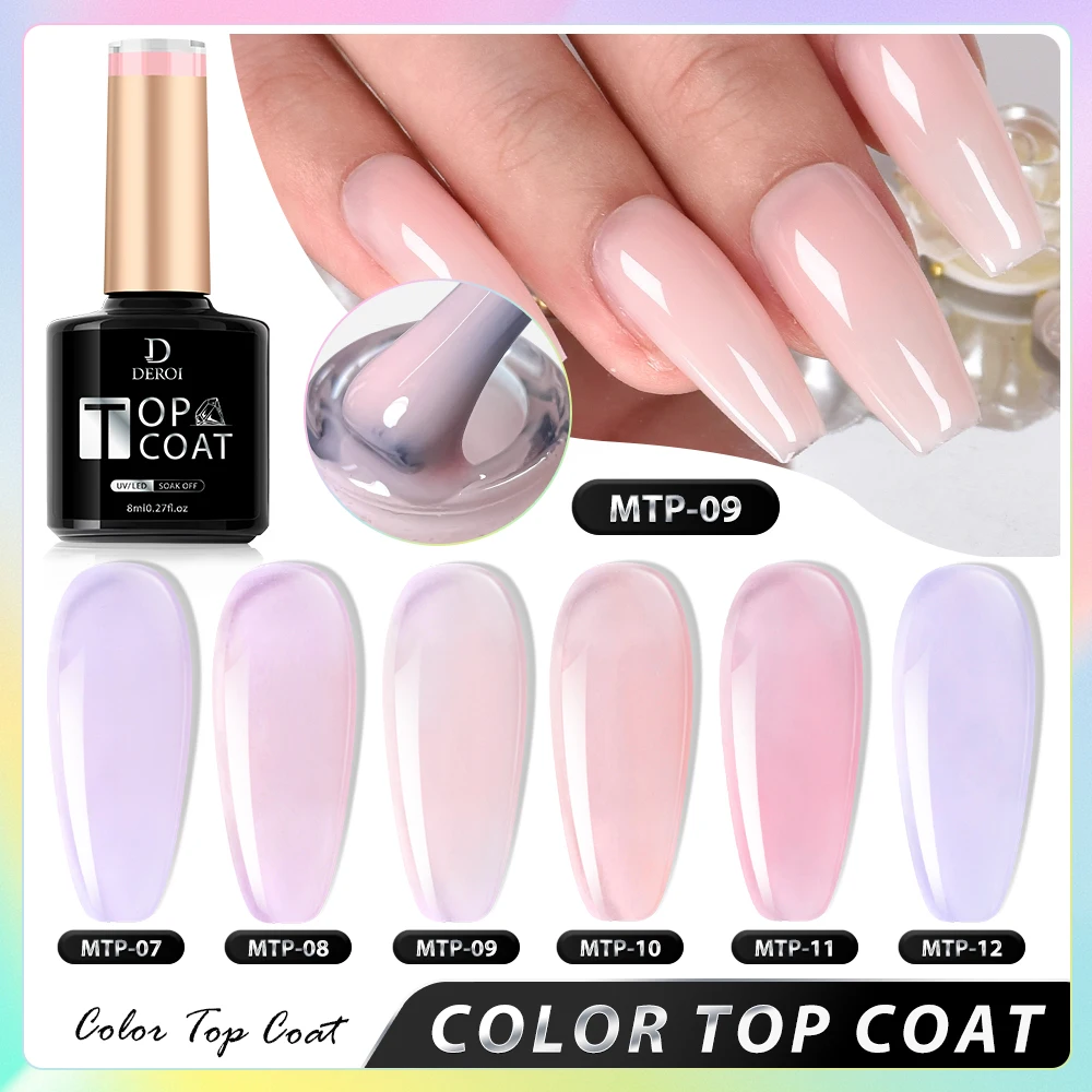 CNails No Wipe Gel Top Coat Glitter Solid Toppcoat Matte Nude Top Coat Auroral Smalto Soak Off Flake UV Gel Polish Nail Art 8ml