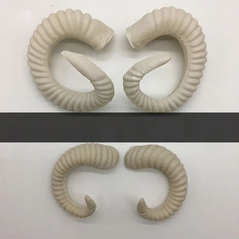 Simulación de cabra blanca, diadema DIY, cuerno de oveja, plástico Artificial, artesanía gótica, decoración para la cabeza, cumpleaños, Cosplay,