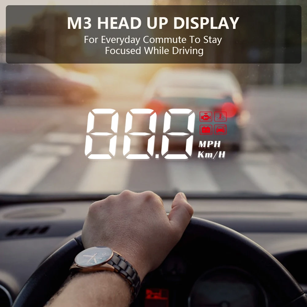 WYING M3 Auto GPS OBD2 Head-Up Display Digital Car Speedometer Accessories Car Electronics HUD Projector Display For All Cars