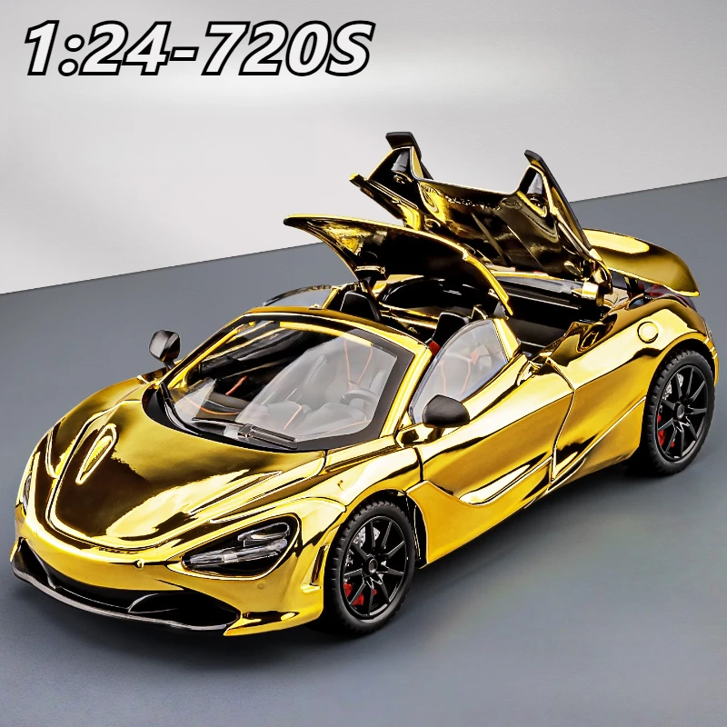 

1:24 McLaren 720S Electrotyping Alloy Sports Model Diecast Metal Car Model Collection Sound Light Simulation Kids Toy Gift