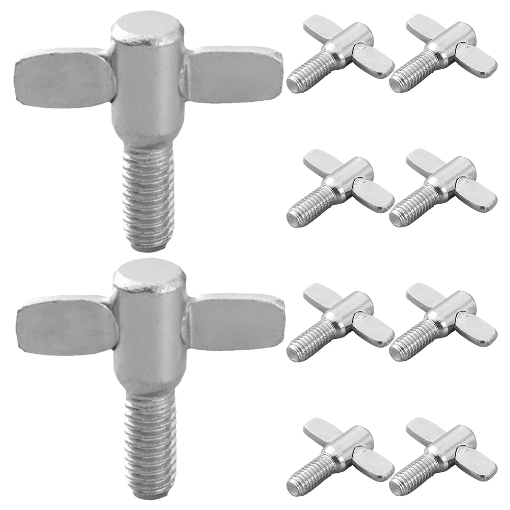 

10 Pcs Drum Rack Accessories Kit Fasteners Cymbal Nuts for Wing Screws Drums Silver