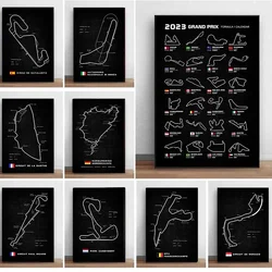 Modern World Racing Circuits Poster Prints Nurburgring Sarthe Nordschleife Canvas Painting Wall Art Picture Room Garage Decor