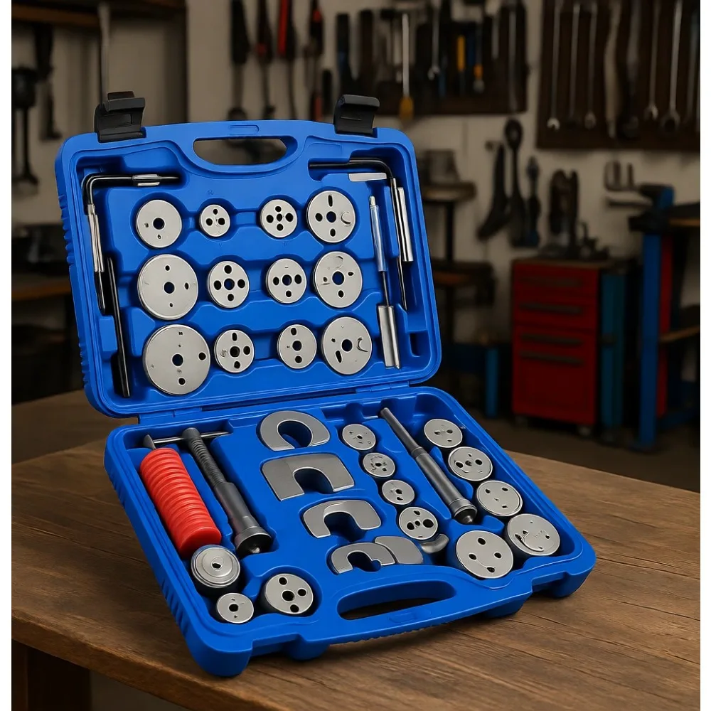 

35 Piece Disc Brake Caliper Tool Kit Heavy Duty Compression Tool with 24 Adapters Fits Most Vehicles