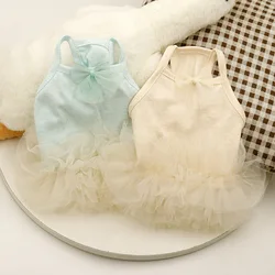 Pet Suspender Mesh Puffy Skirt Clothes Spring and Summer Cat Clothes Small Dog Clothes Bottom Coat Dresses Cute Cake Dresses