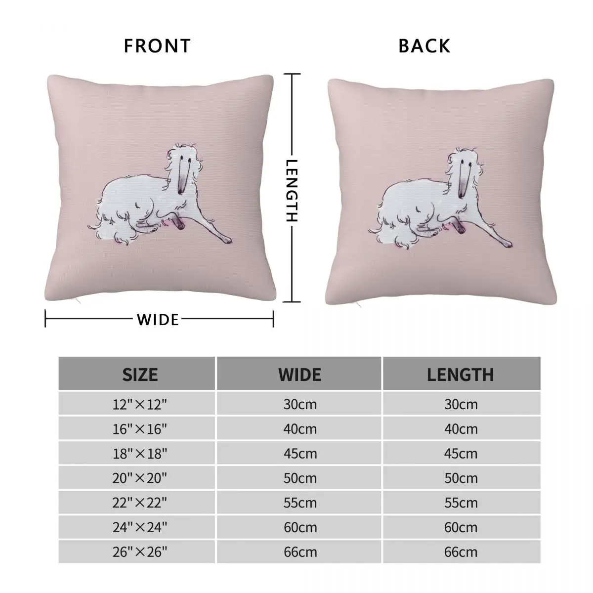 Seated Child Borzoi Square Pillowcase Polyester Linen Velvet Printed Decorative Throw Pillow Case Car Cushion Cover Wholesale