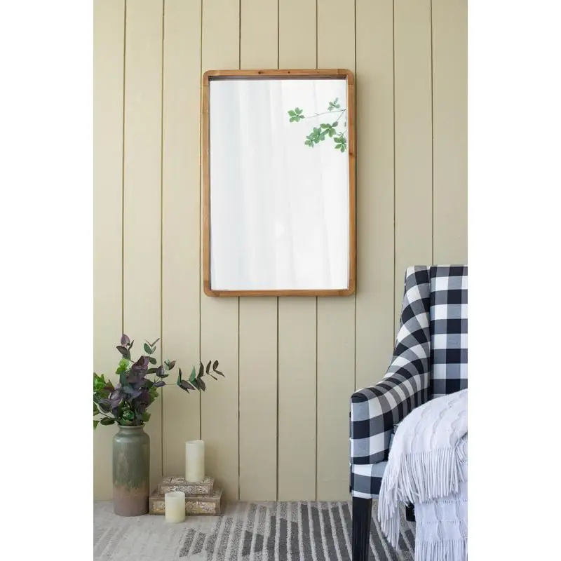

24x36 Rectangle Wood Mirror - Farmhouse Wall Decor for Living Room, Bedroom, or Entryway
