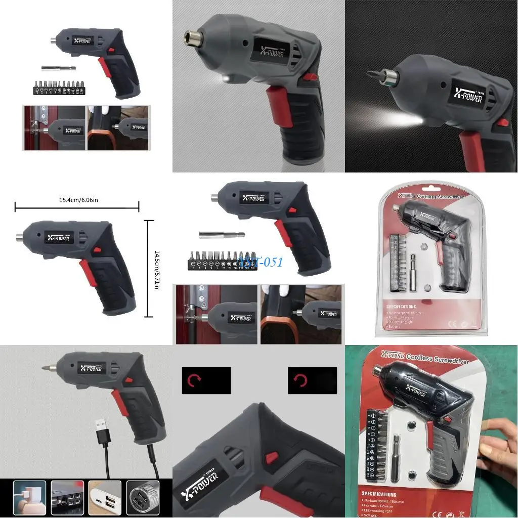 E15A 3.6V コードレスドリル電動ドライバーバッテリーリチウム多機能ミニ LED マグネットドライバー電動工具アクセサリー