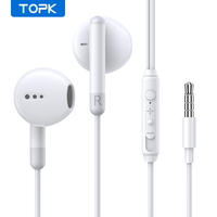 TOPK Earphones 3.5mm In-Ear Wired Headphones Wired Control Sport Headset for Xiaomi Samsung Smartphone With Microphone