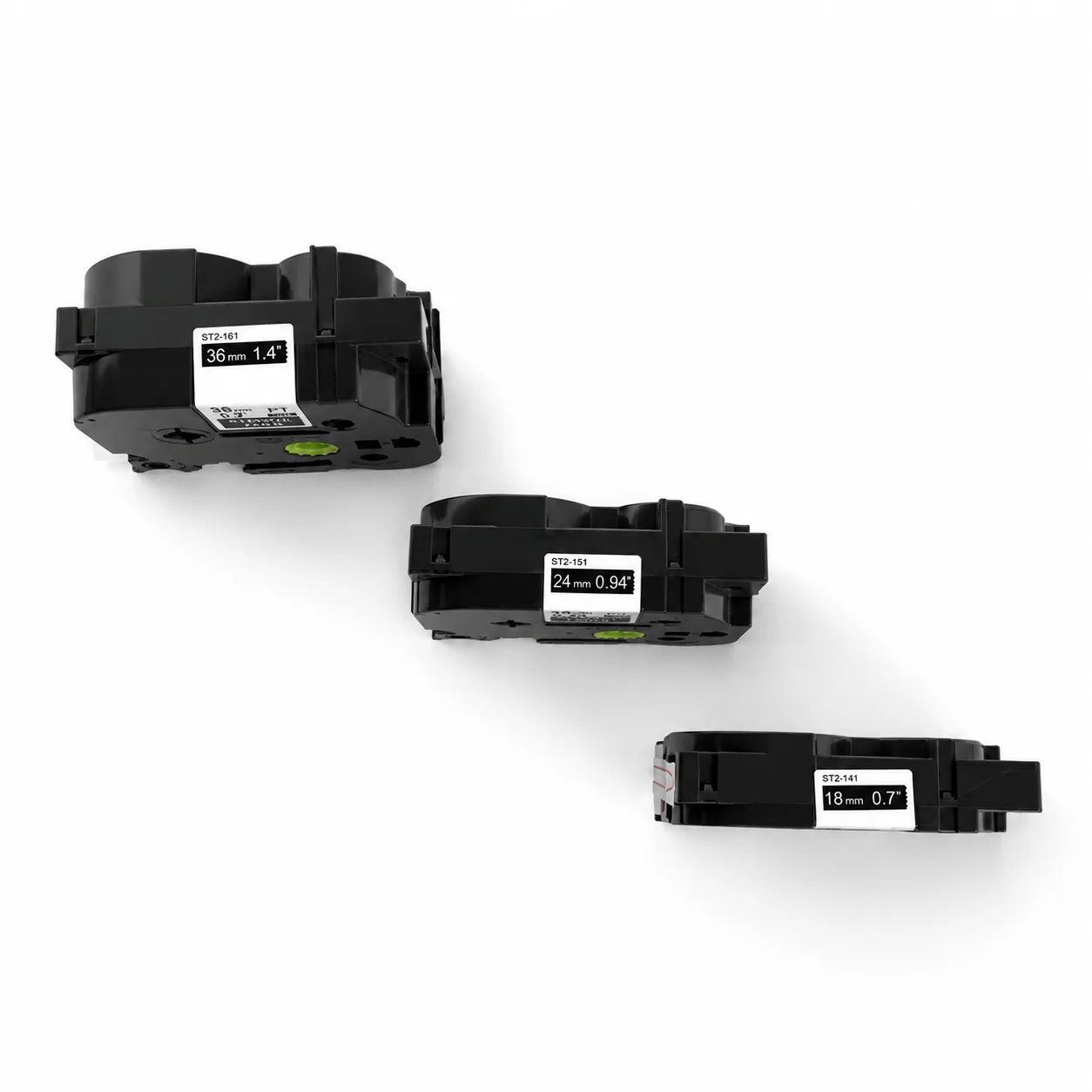 Compatible Label Stencil Tapes Black on clear 24mm 3m for Brother Ste 141 Ste-151 Ste-161 Printer Ribbon, Replacement Tape 3m