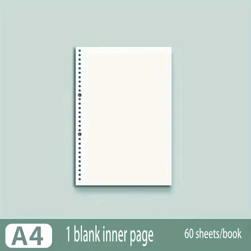 60 Blatt Notizbuch, Nachfüll-Notizblock, lose Blätter, Papier, A4/B5/A5, blanko/Raster/gefütterte Notizbücher, Schreibblöcke, Büro, Schule – Detail 13