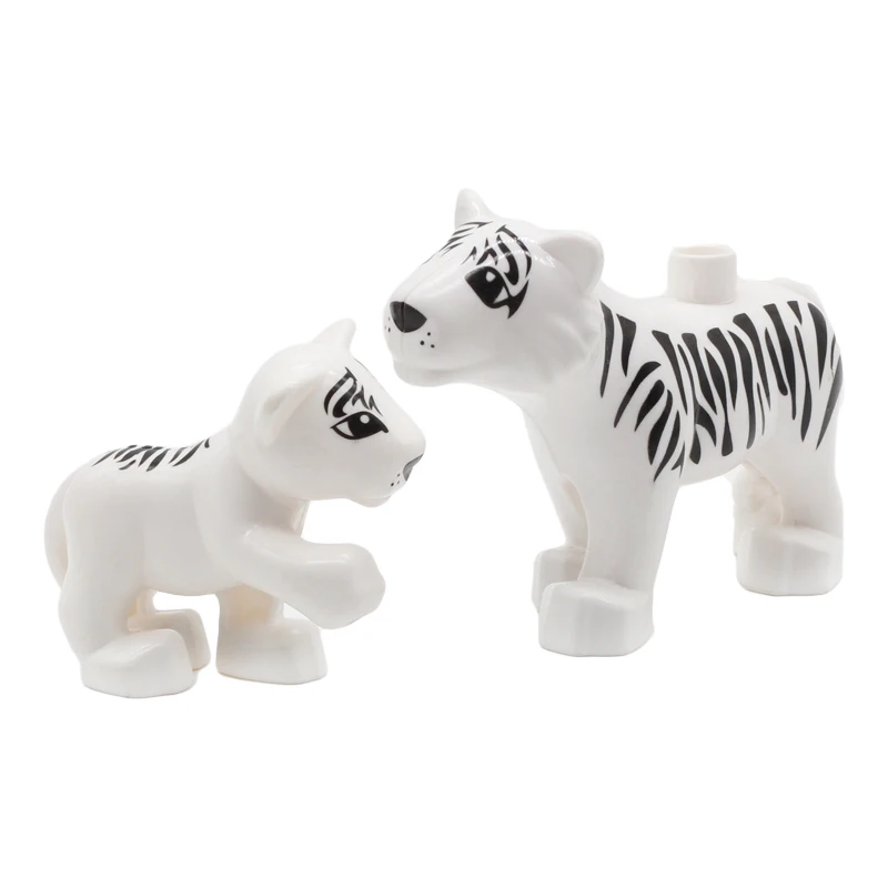Zoo Tiere Serie Set Große Größe Bausteine Montieren Zubehör Nette Vögel Tiere Elefant Tiger Ziegel Bildung Spielzeug Kinder