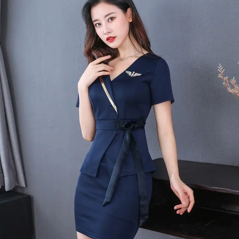 Dark Colored Womens Work Clothes Hotel Waiters Beauty Salons Hydrotherapy Massage Coffee Sauna Technicians Uniforms Dresses